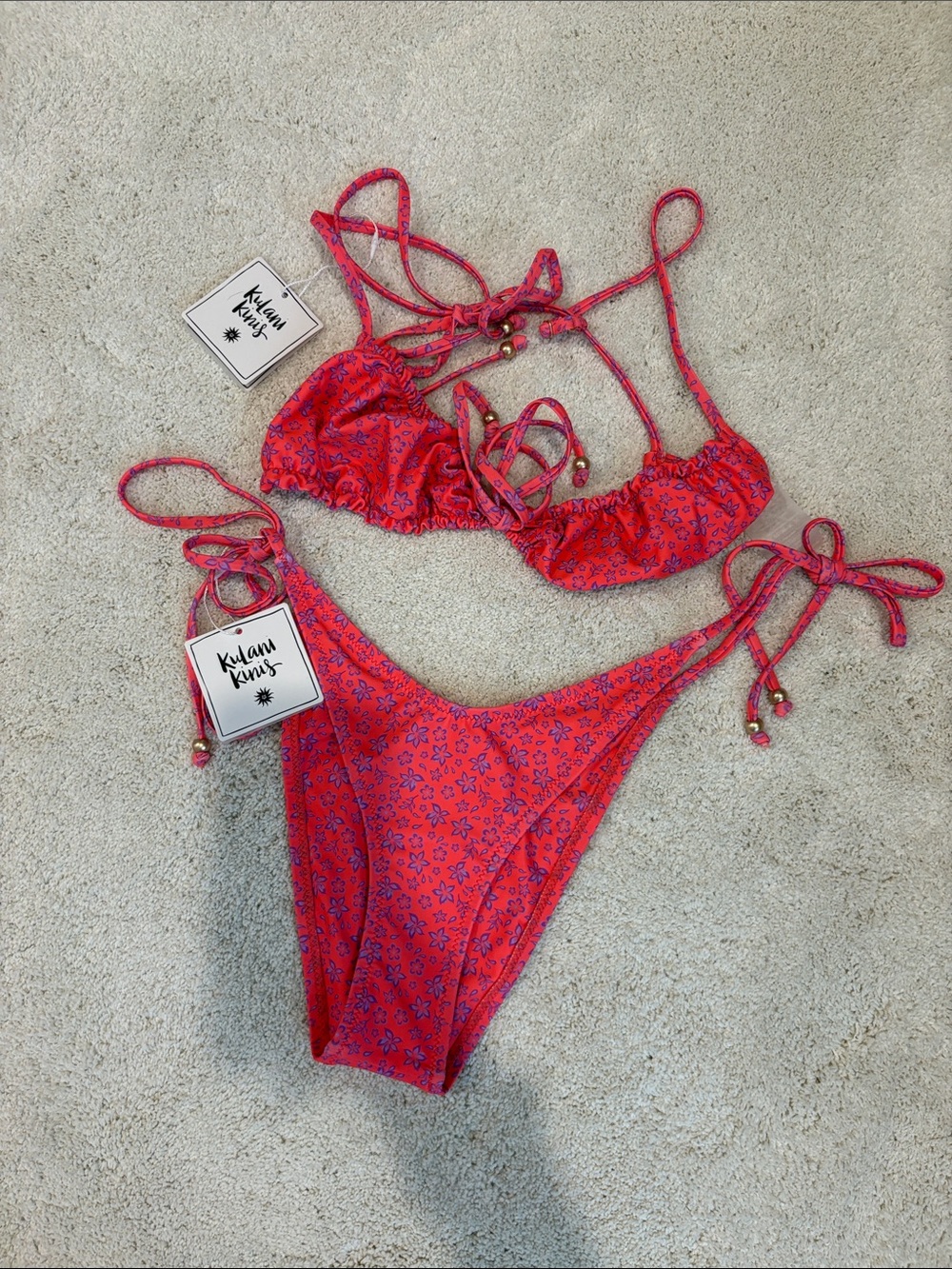 Kulani Kinis “kiss me” Tie-Side Bikini Set